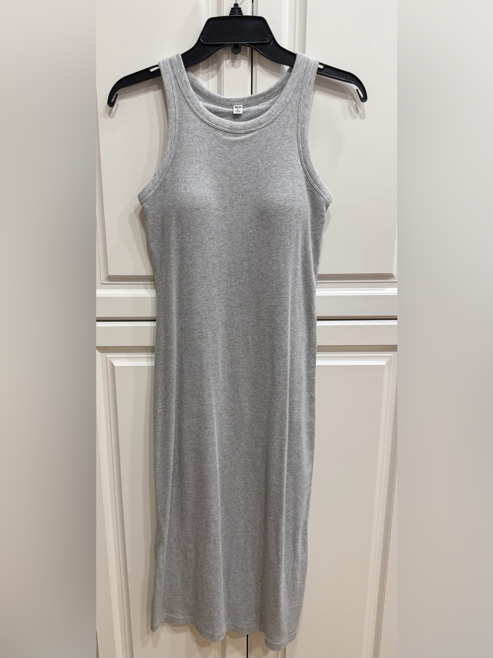 Uniqlo Light Grey Ribbed Midi Dress